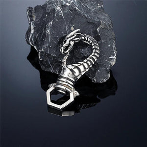 Nordic Dragon Keychain Stainless Steel Nidhogg Keyring