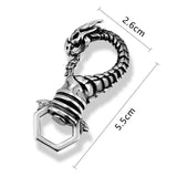 Nordic Dragon Keychain Stainless Steel Nidhogg Keyring