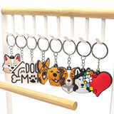 9PCS Keychain Animal Dogs Cats Keyring Children Birthday Gift Souvenir Car Key