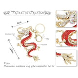 Dragon Keychain Holder Simulated Pearl Crystal Keyring Bag Charm K341D