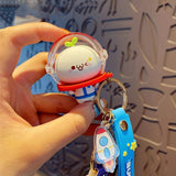 Long Grass Face Dumpling Doll Astronaut Keychain Cartoon Space Suit Pilot Keych