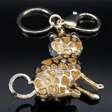 Crystal Cat Kitten Keychain Rhinestone Charm Bag Car Accessories Gift