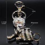 Crystal Cat Kitten Keychain Rhinestone Charm Bag Car Accessories Gift
