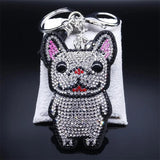 French Bulldog Crystal Tassel Keychain Bag Accessories