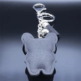 French Bulldog Crystal Tassel Keychain Bag Accessories