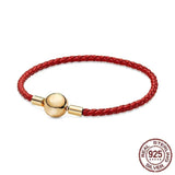 Qingxin s925 Silver Leather Weaving Bracelet Couple Jewelry
