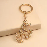 Vintage Dragon Pendants Keyring Alloy Keychain Retro Jewelry For Men Gift