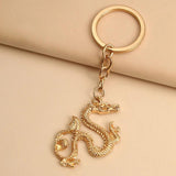 Vintage Dragon Pendants Keyring Alloy Keychain Retro Jewelry For Men Gift
