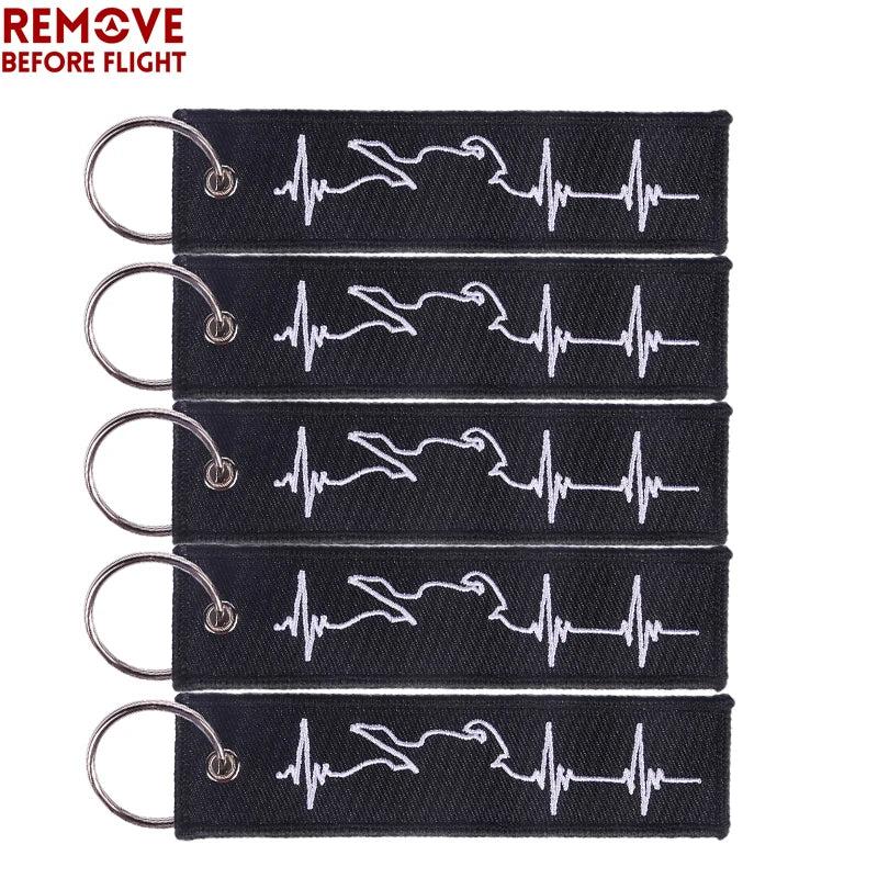 5PCS Biker Heartbeat Keychain Cars Trinket Holder Father's Gift