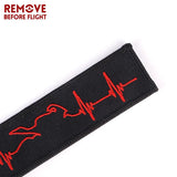5PCS Biker Heartbeat Keychain Cars Trinket Holder Father's Gift