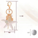 Shell Starfish Tassel Keychain Alloy Car Keyring Women Handbag Charm