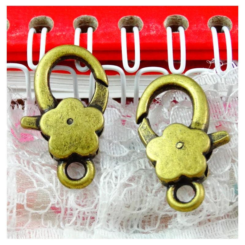20pcs 16*27MM Antique Bronze Charms Lobster Clasp DIY Key Chains