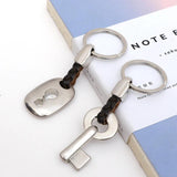 Zinc Alloy Couples Lock Key Chain Ring Holder Metal Car Keyring
