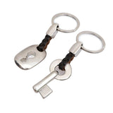 Zinc Alloy Couples Lock Key Chain Ring Holder Metal Car Keyring