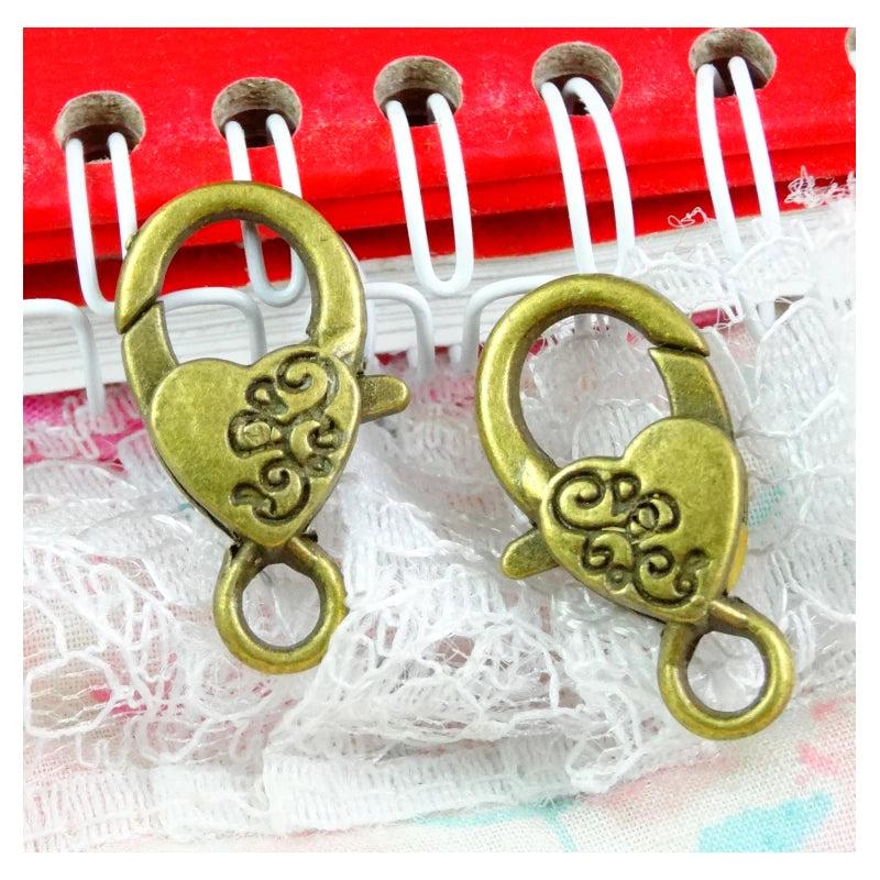 30pcs Antique Bronze Plated Charms Lobster Clasp Key Chains DIY Accessories