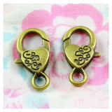 30pcs Antique Bronze Plated Charms Lobster Clasp Key Chains DIY Accessories