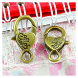 30pcs Antique Bronze Plated Charms Lobster Clasp Key Chains DIY Accessories
