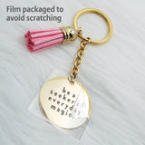 Pink Tassel Charm Keychain Engraved Keychains Birthday