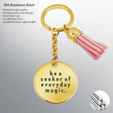 Pink Tassel Charm Keychain Engraved Keychains Birthday