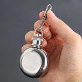 1oz Stainless Steel Hip Flask Keychain Mini Flagon Wine Pot