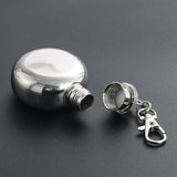 1oz Stainless Steel Hip Flask Keychain Mini Flagon Wine Pot