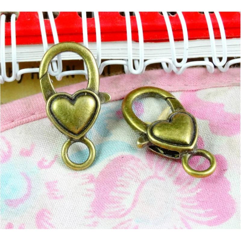 30pcs Antique Bronze Charms Lobster Clasp Key Chains DIY Accessories