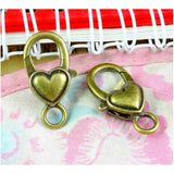 30pcs Antique Bronze Charms Lobster Clasp Key Chains DIY Accessories