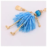 Rhinestone Doll Car Pendant Crystal Keychain Tassel Key Chain Key Ring Charms