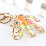 Elephant Crystal Rhinestone Charm Pendant Key Ring Chain