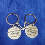 Amija Stainless Steel Initial Pendant Keychain