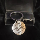 Amija Stainless Steel Initial Pendant Keychain
