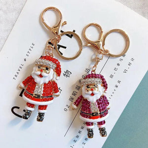 Christmas Santa Claus Keychain Lobster Buckle Charms Keyring