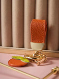 Leather Fruit Flower Pendant Keychain Sheepskin Rope Car Key Ring Holder