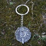 Gothic Witch's Broom Keychain Charm