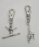 Gymnast Girl Rotate Charm Keychain Vintage Pendant Car Key Ring Handbag Gift