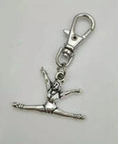 Gymnast Girl Rotate Charm Keychain Vintage Pendant Car Key Ring Handbag Gift