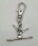 Gymnast Girl Rotate Charm Keychain Vintage Pendant Car Key Ring Handbag Gift