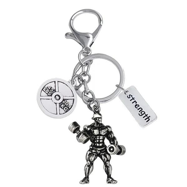45LBS Weight Barbell Pendant Key Chain for Fitness Sports Strong Men's Charm