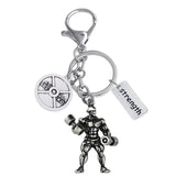 45LBS Weight Barbell Pendant Key Chain for Fitness Sports Strong Men's Charm