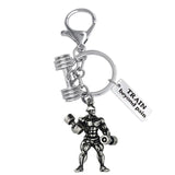 45LBS Weight Barbell Pendant Key Chain for Fitness Sports Strong Men's Charm