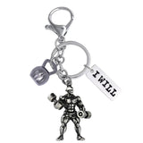45LBS Weight Barbell Pendant Key Chain for Fitness Sports Strong Men's Charm