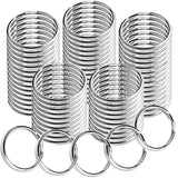 Polished Silver Keyring Stainless Steel Key Chain Rhodium Plated Split Keych