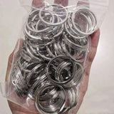 Polished Silver Keyring Stainless Steel Key Chain Rhodium Plated Split Keych