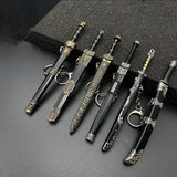 Ancient Sword Key Chains for Men with Scabbard Decorative Pattern