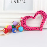 Sweet Heart Bead Grape Crystal Charm Pendant Purse Bag Car Key Ring Chain Jewelr