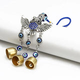 Lucky Eye Alloy Owl Pendant Tassel Evil Eye Bead Wall Hanging