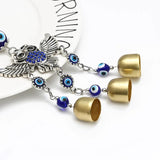 Lucky Eye Alloy Owl Pendant Tassel Evil Eye Bead Wall Hanging