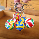 Beach Volleyball PVC Keychain Key Chain Ring Football Beach Ball Key Ring
