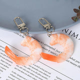 Funny Shrimp Keychain PVC Sea Animal Kids Toy Bag Ornament