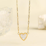 Women's Stainless Steel Heart Pendant Necklace Classic Jewelry